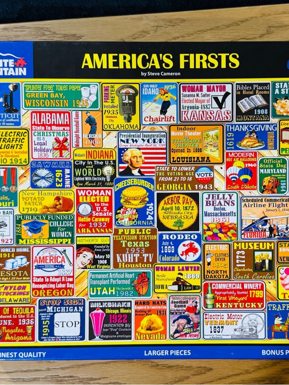 White Mountain America's Firsts Puzzle - Bright Multicolor